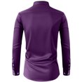 thumbnail image 3 of RXIRUCGD Chemise Décontractée pour Homme à Manches Longues avec Boutons, Poche et Col Rabattable, Violet, Taille : S, 3 of 3