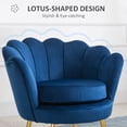 thumbnail image 4 of HOMCOM Fauteuil d'Appoint Moderne en Tissu Velours Fauteuil Club de Loisirs avec Pattes Dorées, 4 of 9