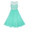 thumbnail image 1 of Robe Fille Turquoise en Chiffon Demoiselle d'Honneur Danse Bal Robe Maxi 8 Ans, 1 of 7