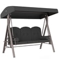 thumbnail image 1 of Outsunny Balançoire de Porche 3 Places, Chaise Balançoire d'Extérieur Robuste, Gris Foncé, 1 of 10