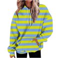 thumbnail image 1 of FAIWAD Womens Striped Drawstring Hoodies Casual Long Sleeve Color Block Pullover Tops Drop Shoulder Loose Sweatshirts, 1 of 5