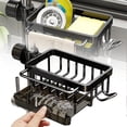 thumbnail image 5 of B Right Side Kitchen Sink Dish Drying Rack Over Faucet No Drilling Stainless Steel Drain Board For Dishes Sponges Utensils Organizer Under Sink Storage Solution For Kitchen Countertop, 5 of 5