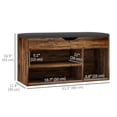 thumbnail image 3 of HOMCOM Shoe Bench Entryway Rack w/ Padded Cushion for Hallway, Rustic Brown, 3 of 10