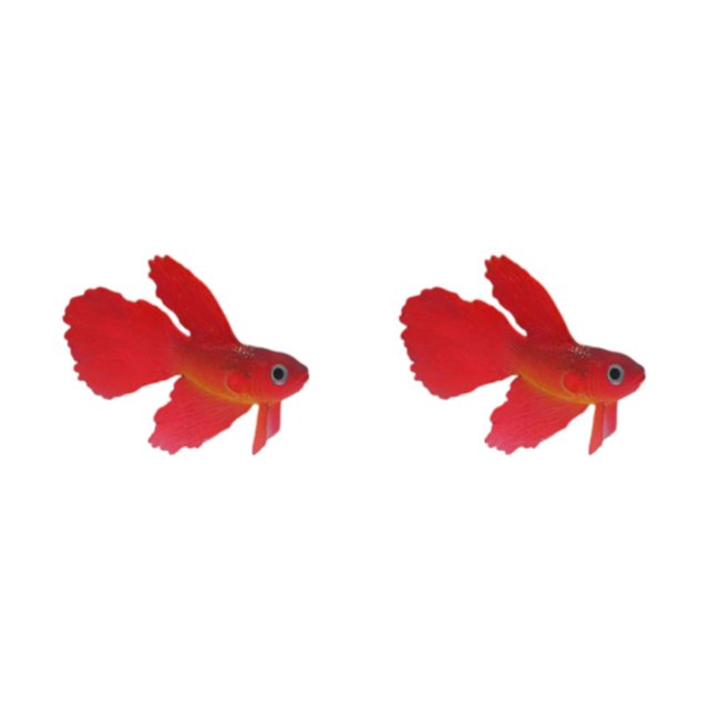 Thinsony Beautifully Crafted Luminous Artificial Simulation Goldfish For Aquariums Tan red 2Set