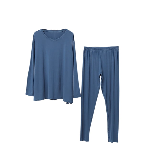 Timegard Ensembles de Pyjamas pour Femmes 2 Pcs Haut à Manches Longues à Col Rond et Pantalon Tenues de Pjs d'Automne Confortables et Douces