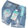 thumbnail image 3 of VIP Jeans Women's Mid Length Distressed Denim Shorts, Acid Wash, Size 7, 3 of 5