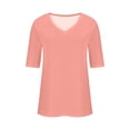 thumbnail image 5 of Timegard Womens Tops V-Neck 1/2 Sleeve Solid Color Basic Tee Shirts Comfy Blouse Casual Tunic Tops, 5 of 5