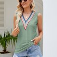 thumbnail image 3 of Birdeem Mode Femmes Été Col en V Dentelle Patchwork Sans Manches Haut Aguichant Blouse, 3 of 7