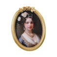 thumbnail image 3 of Elodie Retro Design Photo Frame Picture Display Holder Gold Resin Portable Oval Picture 7inch, 3 of 8
