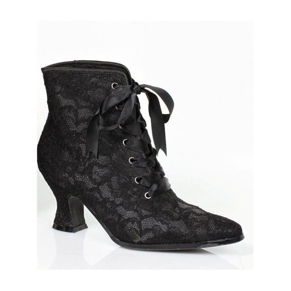 Ellie Shoes E-253-Elizabeth 2 Heel Boot with Lace 8 / Black