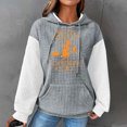 thumbnail image 2 of Rbaofujie Couples Chandails à Capuchon Femmes Décontracté Manches Longues Col Rond Chandails pour Dames Hauts Blouse Chandail à Capuchon Uni Gris Chandails pour Dames, 2 of 4