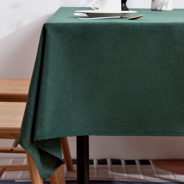 BALCONY & FALCON Nappe Rectangulaire en Faux Lin Imperméable, Nappe Utilisée pour les Rassemblements, Restaurants, Cuisines, Banquets (Vert Alpin, 55x95)
