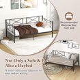 thumbnail image 4 of Giantex win Size Metal Daybed Frame, Sofa Daybed w/Heavy-Duty Metal Slats, Mattress Foundation, No Box-Spring Needed, Black, 4 of 8