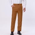 thumbnail image 2 of Styesk Men's Pants Men's Straight Solid Color Print Pocket Casual Suit Button Pants, 2 of 8