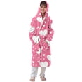 thumbnail image 4 of RXMEKW Velvet Hooded Bathrobe For Girls Long Sleeve Sleepwear Pajama Set With Button Closure, 4 of 7