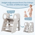 thumbnail image 4 of Toddler Step Stool for Bathroom Sink, Adjustable 3 Step Stop for Kids with Handles, Non-Slip Pads, Toilet Stool Potty Training, K, 4 of 8
