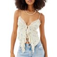 thumbnail image 1 of Gupgi Women's Camisole Tops Sleeveless V Neck Irregular Ruffle Tops Tie Up Crop Tops, 1 of 7