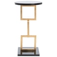 thumbnail image 1 of Maklaine Table d'Appoint en Fer et Marbre, Or et Noir, 1 of 6