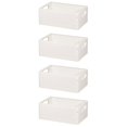 thumbnail image 1 of Bamboohart 4 Pieces Cube Storage Bin White Collapsible Crate Trunk Organizer Miss, 1 of 8