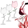 thumbnail image 1 of Vaidha Coupe à Vin Rose Rouge Verre Haut de Gamme Coupe à Vin Haute, 1 of 2