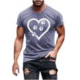 thumbnail image 1 of FAIWAD Men Summer Tops Short Sleeve Round Neck Printed T-Shirts Slim Stretch Workout Tops, 1 of 5