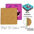 thumbnail image 4 of Inkdotpot Set of 6 Drink Coasters DecorativeNon,SlipCork Base4-inch Square PrintedCoastersEasy Clean- Funny, 4 of 8