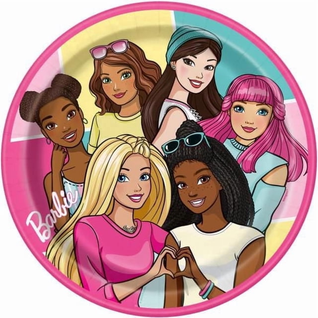Unique's Barbie Birthday Paper Dinner Plates, 9in, 8ct