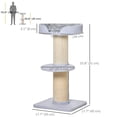 thumbnail image 3 of PawHut Cat Tree w/ Sisal Mat Scratching Post Cat Bed Cushion, 3 of 10