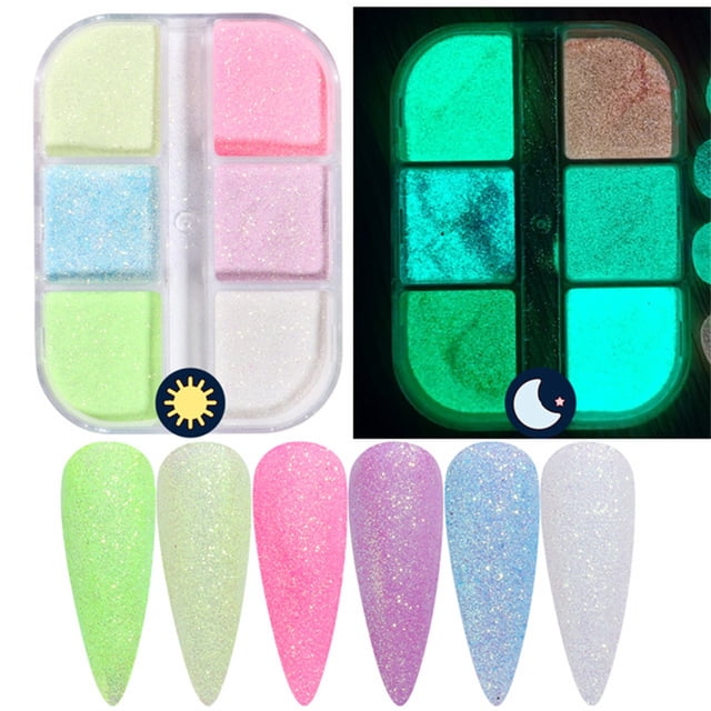 mtvxesu Nail Powder 1 Box Of Nail Powder Shines In The Dark Glitter Powder For Nail Decoration Sale
