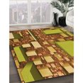 thumbnail image 3 of Ahgly Company Tapis d'Intérieur Ronds Transitionnels Jaunes Lavables à la Machine, 3 Pieds Rond, 3 of 7