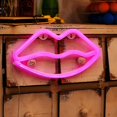 thumbnail image 5 of Jinsinto Lip Shaped Neon Sign Always On Usb/Battery Powered Acrylic Wall Decor Hanging Home Decorative, 5 of 5