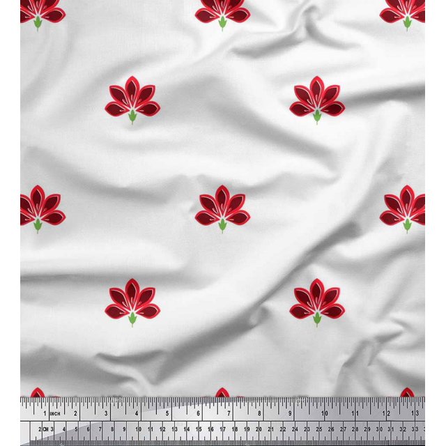 Soimoi Rayon Fabric Artistic Floral Printed Fabric 1 Yard 56 Inch Wide