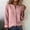 #0289-Pink, variant on Pounoo Cotton Linen Tops for Women V Neck Button Down Long Sleeve Shirt Work Office Loose Fit Spring Trendy Blouses Gift