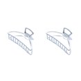 thumbnail image 2 of maskred Fashion Claw Clips Large Simple Style Handy Simple Style Sturdy Exquisite Accessories Barrettes for Women Silver/Arc 2Set, 2 of 6