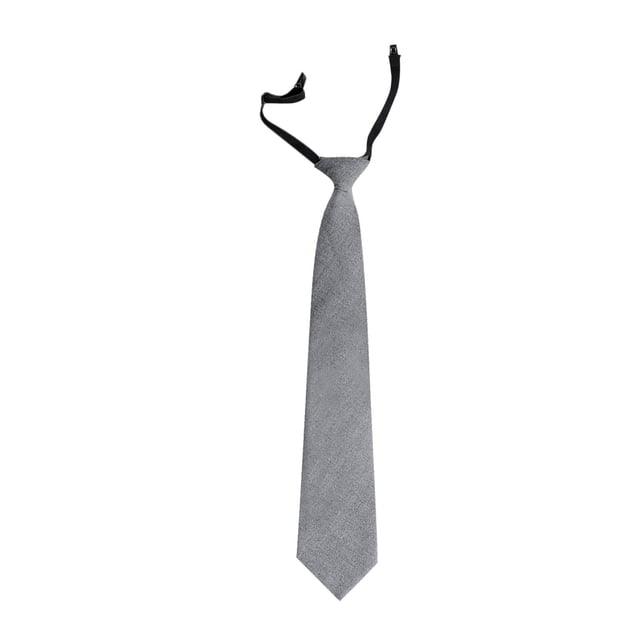 Boys Girls Solid Color Tie Pre-Tied Adjustable Kids Necktie For Wedding School Graduation Gray B