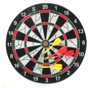 YOPTOP SUTNEG double-sided dart board set indoor game entertainment competition training dart set with 4 Included Brass Darts,28.8 x 1 x 28.8 cm