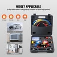 thumbnail image 3 of VEVOR 4 Way AC Gauge - AC Manifold Gauge Set for R134A R22 R12 R410A Refrigerant, Freon Gauges with 5ft Hoses, Couplers, Can Tap Works on Car Auto Freon Charging and Evacuation, 3 of 9