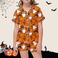 thumbnail image 2 of WEAIXIMIUNG Children's Leisure Printed Button Collar Short Sleeved Top Shorts Pajama Set 8-9 Years, 2 of 4