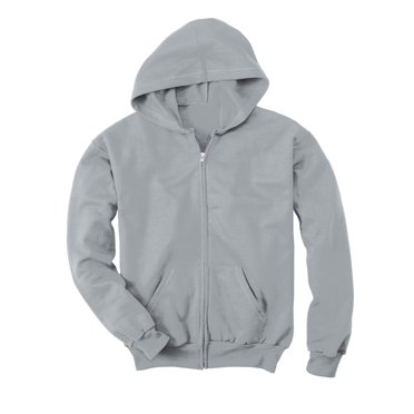 Hanes Kids Comfortblend EcoSmart Full-Zip Hoodie Sweatshirt, L, Light Steel