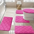 thumbnail image 2 of Memory Foam Bath Mat 5 Set Bathroom Rugs for 5 Pcs Toilet Mats Universal Soft Comfortable Water Absorption Non-Slip Thick Machine Washable Easier To Dry Dark Gifts for Women, 2 of 7