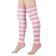 thumbnail image 1 of Men's Women's Winter Striped Pattern Knitted Yarn Warm Boot Leg Guards Foot Pile Socks, 1 of 4