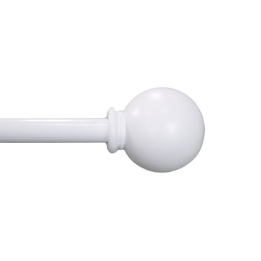 Mainstays 1/2” White Ball Adjustable Curtain Rod, 28”-48”