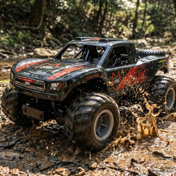 KB KAIBO 1:16 Amphibious Remote Control Car - Fully Submersible Remote Control Monster Truck for Kids, All Terrain 4WD RC Toy with 2 Batteries (60+ M