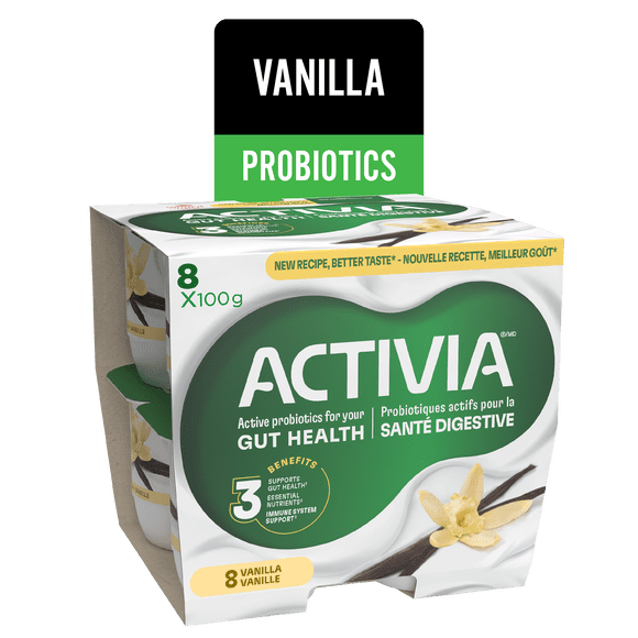 Activia Yogourt Probiotique, Vanille, 8x100g
