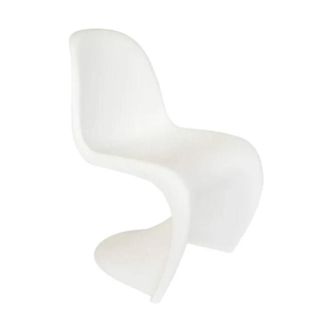 Heavenly Collection Matte Plastic Dining Chair in white with a smooth, ergonomic S-shaped silhouette made from durable matte polypropylene plastic, designed for modern kitchen and dining seating with ergonomic support.