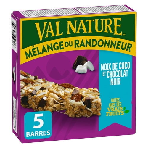 Nature Valley Barres Granola Moelleuses Mélange du Randonneur, Noix de Coco et Chocolat Noir, 5 Barres