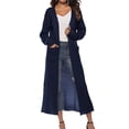 thumbnail image 2 of Timegard Cardigan Sweaters for Women Solid Color Open Front Knit Jackets Side Split Long Coat Fall Fashion, 2 of 6