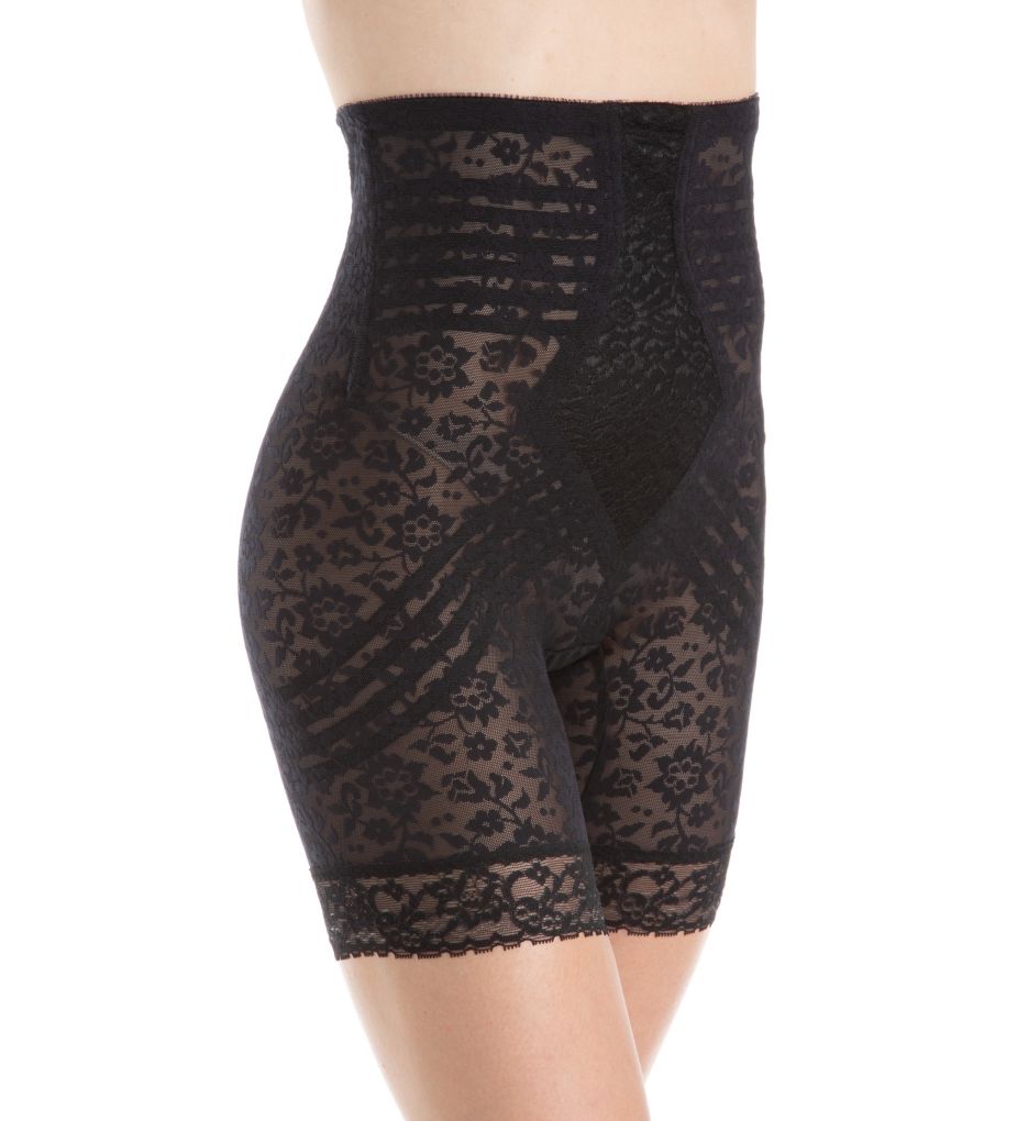 Women's Rago 6207 Lacette Extra Firm No Roll High Waist Leg Shaper (Black 5X)