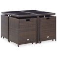 thumbnail image 2 of vidaXL 9 Piece Outdoor Dining Set with Cushions Poly Rattan Brown, 2 of 5