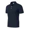 thumbnail image 2 of Men's Solid Color Lapel Short Sleeve Shirt - Polyester, Casual Loose Fit, Button Design, Outdoor Indoor Wear, 2 of 6